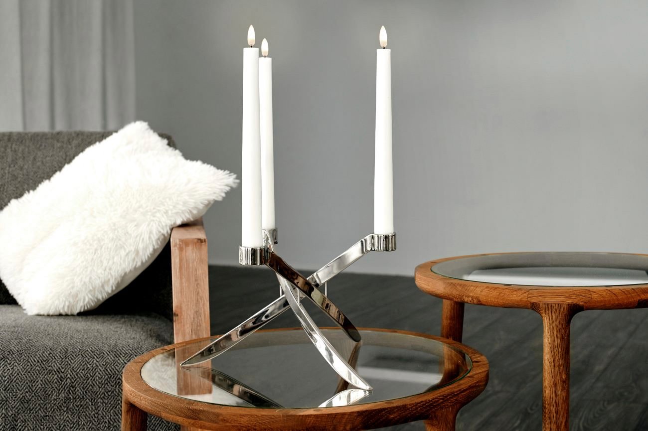 LED Taper Candle Twin Pack – Nordic White – 2,3 x 25 cm